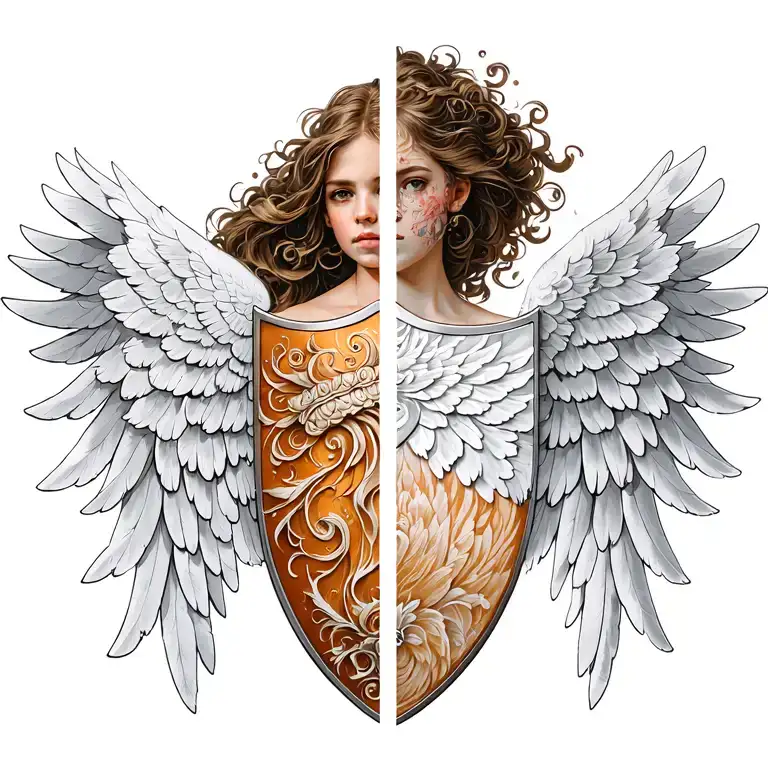 Half Gailator Sheild Half Angel Wing Attached
