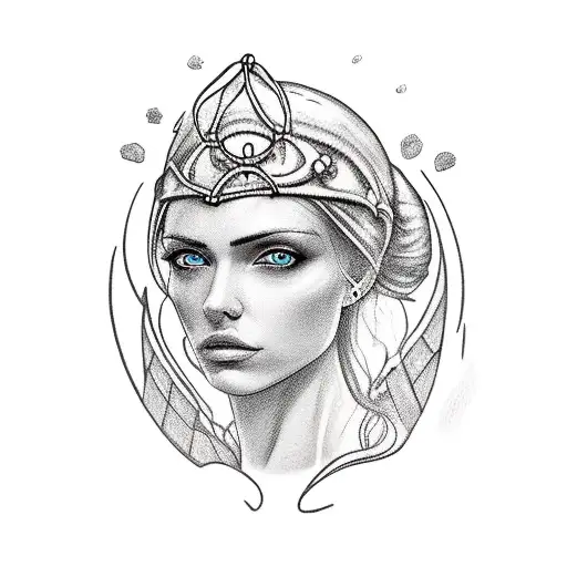 Medieval Burning Boat With Pretty Women Face