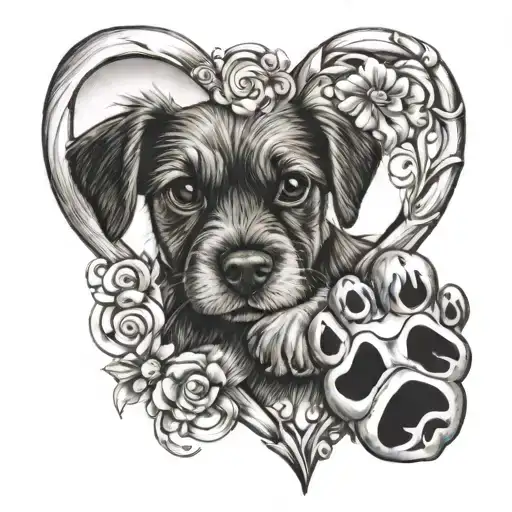 Dog Paws Infinity Heart Shape
