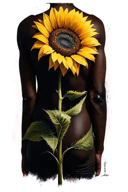A Body With A Sunflower Head