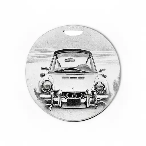 Car Rear View Mirror Covered In Warning Tape