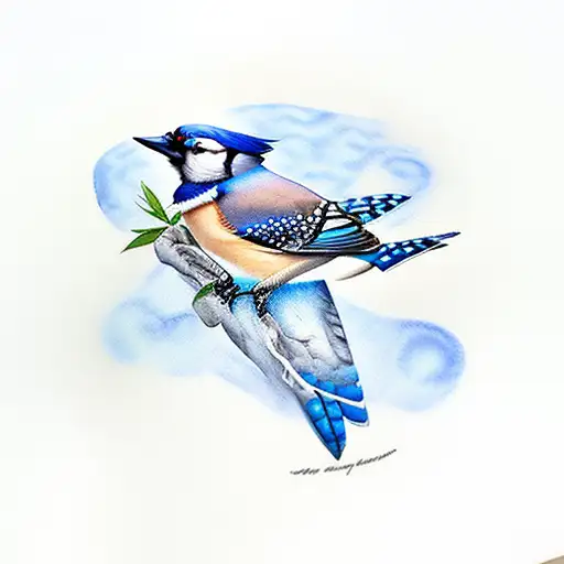 Water Colour Blue Jay