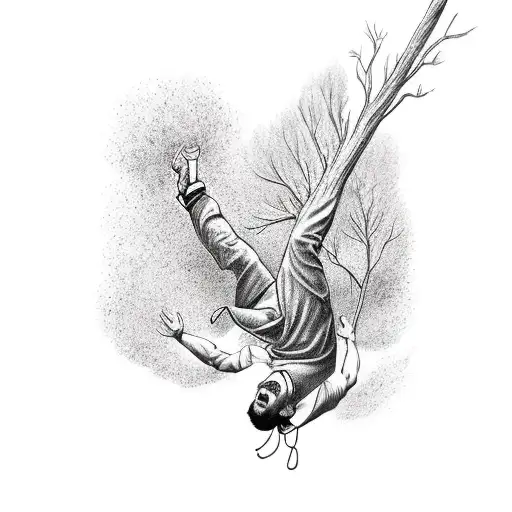 A Man Hanging From A Tree