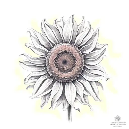 Bright Yellow Sunflower With Vines And Lavender And Pink Small Lilies On The Vines