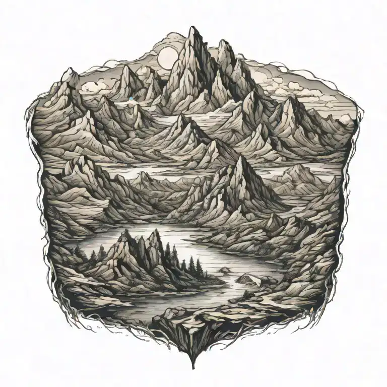 Mountains Surrounded By Receding Water