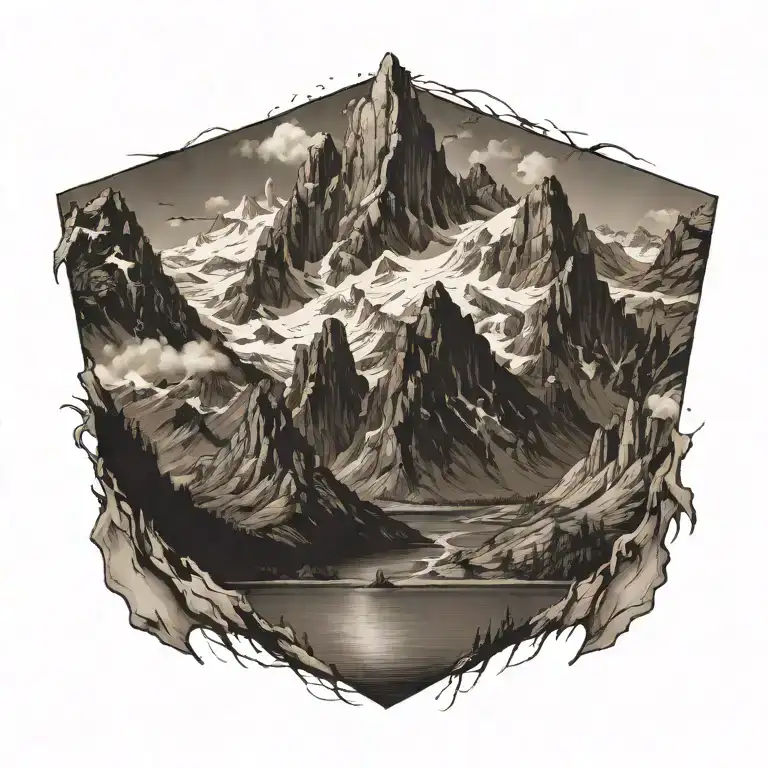 Mountain Surrounded By Receding Water