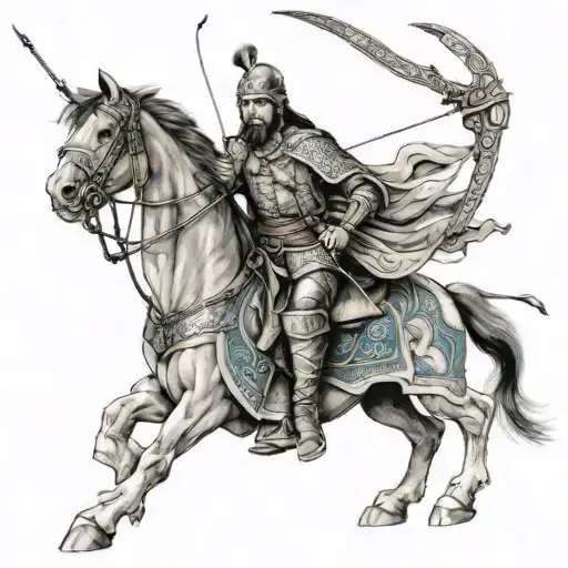 Genghis Khan Archer Shooting An Arrow