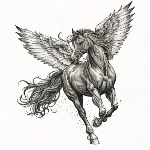 Black Horse With Wings
