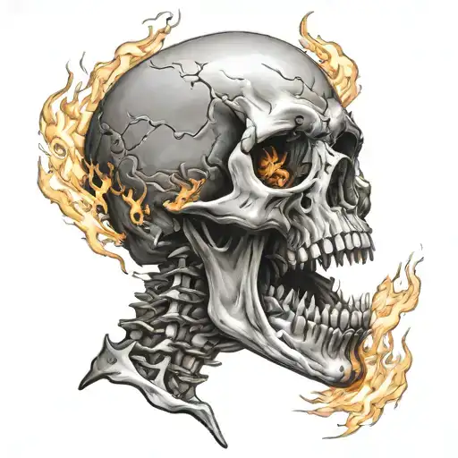 Skull Screaming With Fire