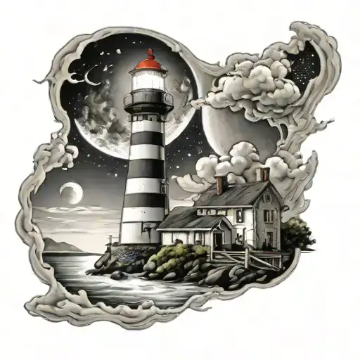 Lighthouse Moon Surrounded