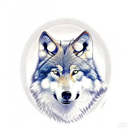 Wolf With Little Wolf