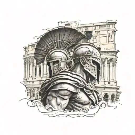 Spartan With Colosseum In Background For Forearm
