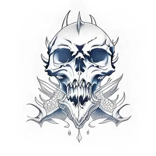 Dragon And Skull And Cards