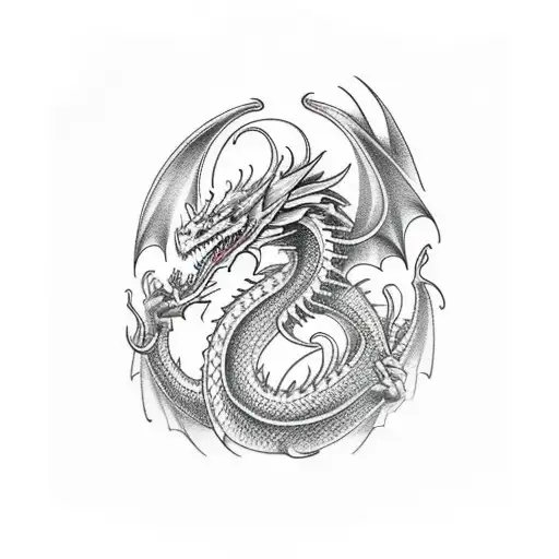 Dragon And Deck Of Cards