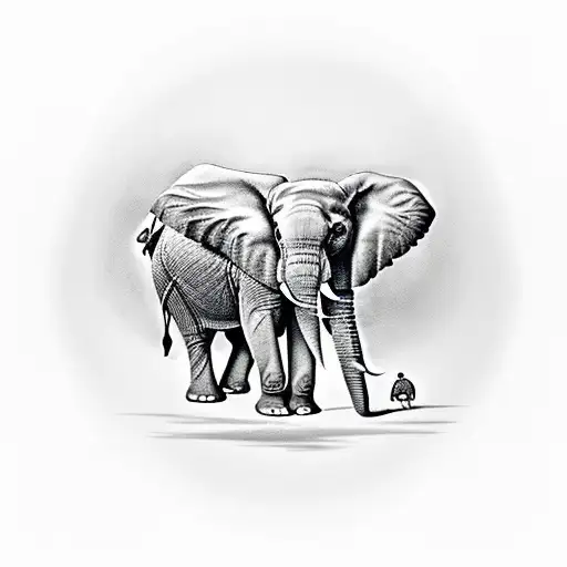 Elephant And Birds