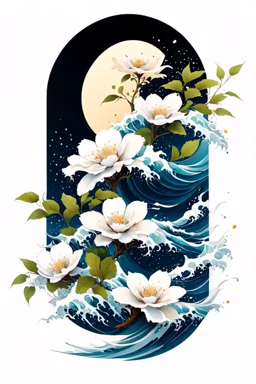 Cheery Blossom Wave Forming The Shape