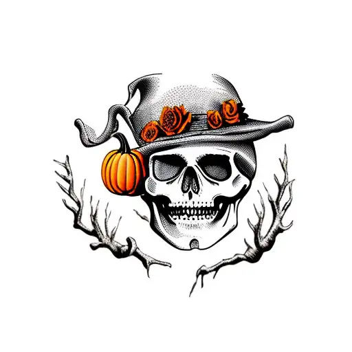 Vintage Halloween Autumn With Skeleton Famous Halloween Movies