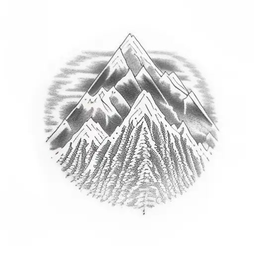 Ring Like Plnet With Mountains And Trees