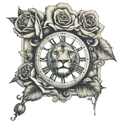 Lion Broken Clock Rose
