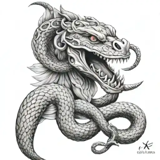 Snake With Greek Warriors Design