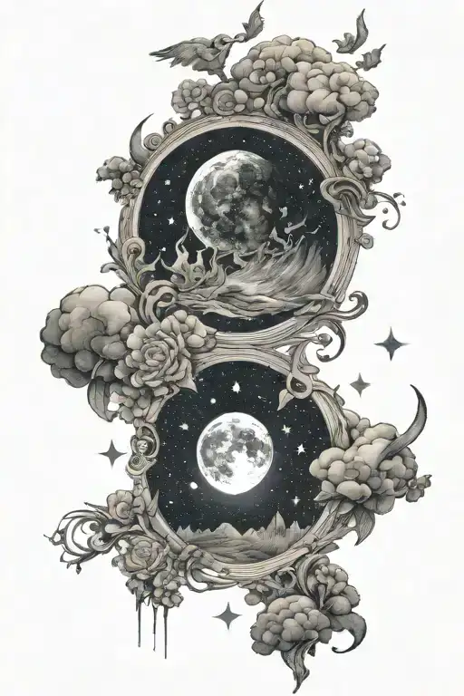 Night Sky Is The Stars And Moon