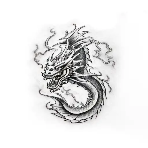 Dragon Red & Black Realism