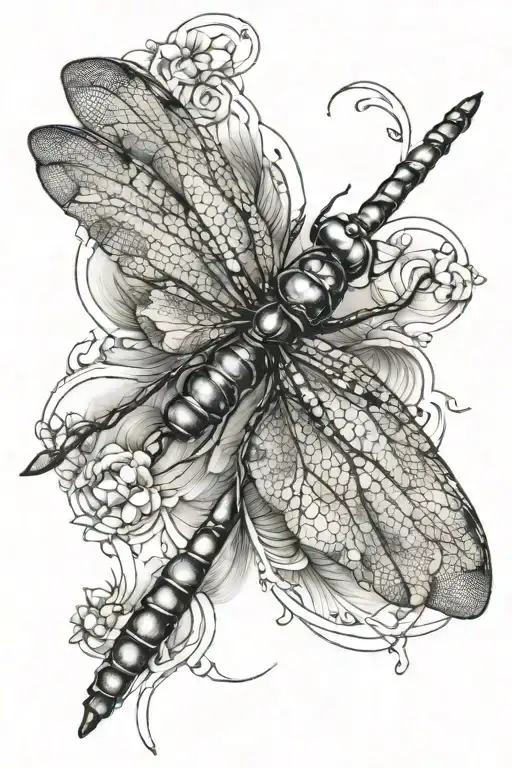 Dragonfly Made Of Diamond Shaped