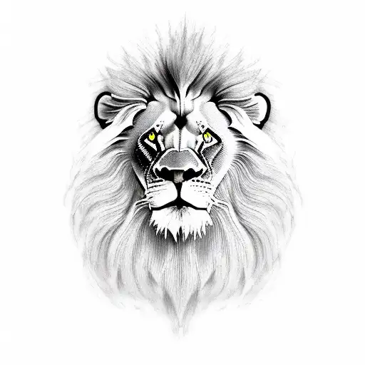 Lion Face In The Brush Hunting