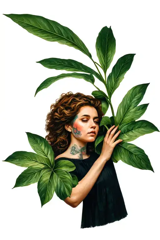 Woman Coming Out From A Plant