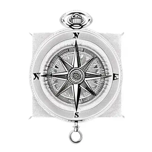 Pocket Watch And A Compass