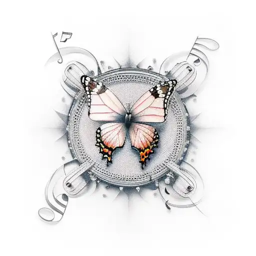 Butterflies With Music Notes