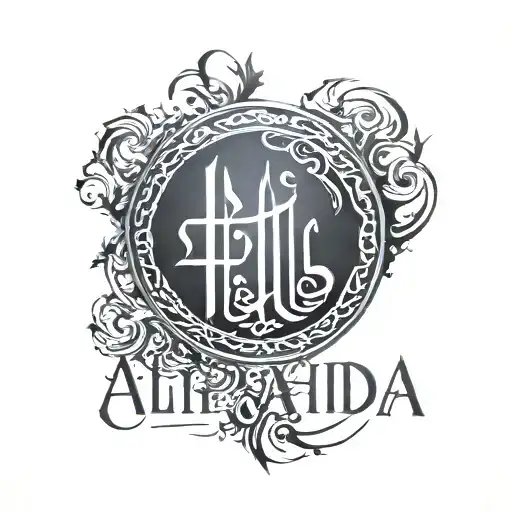 Incorporate Arabic Calligraphy Of The Name 'Alfahda' In A Bold And Artistic Way