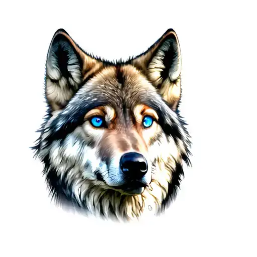 Wolf With Blue Eyes