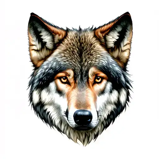 Realistic Wolf With Shadow Figures Below