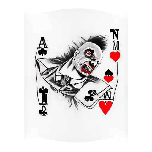 Dead Man's Hand With Joker On Top