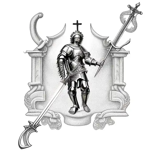 St Michael With Sword And Armor To Go On An Arm