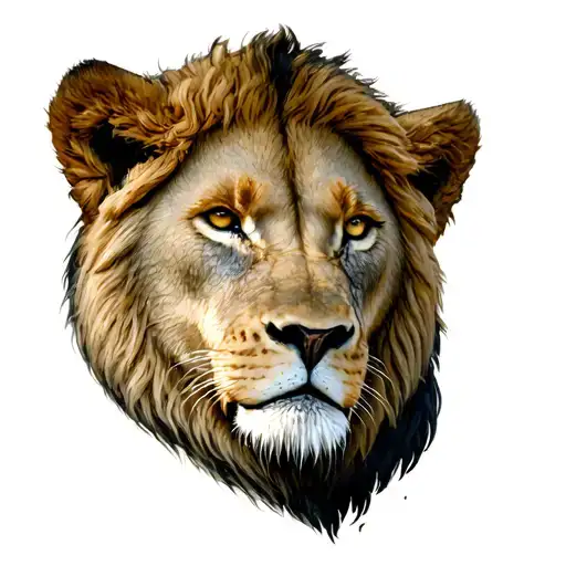 Lion In Egit With Wolfs Around