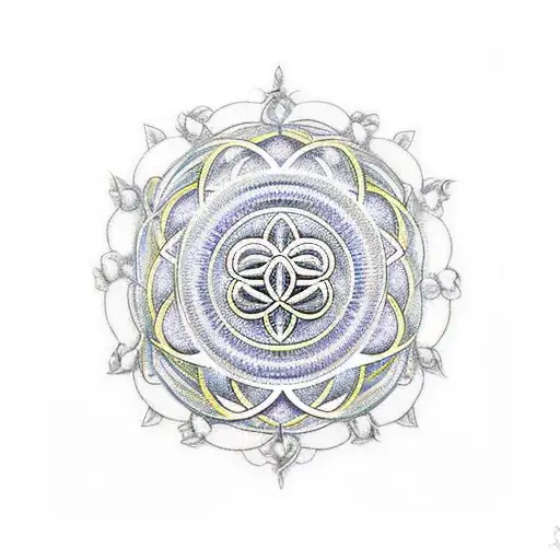 Unalome Symbol With Flower Of Life