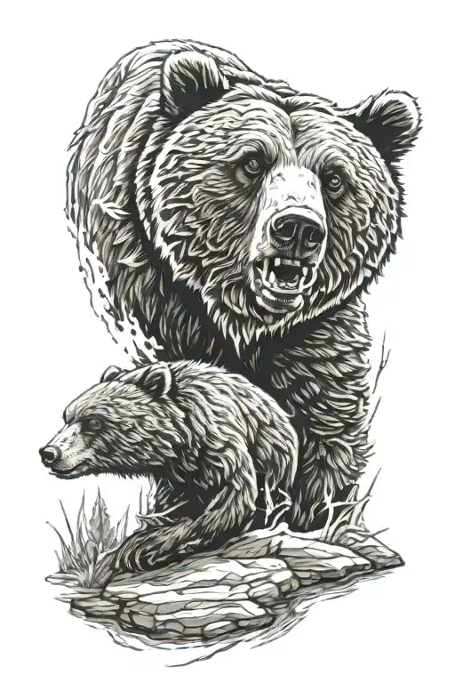 Battle Worn Grizzly Bear