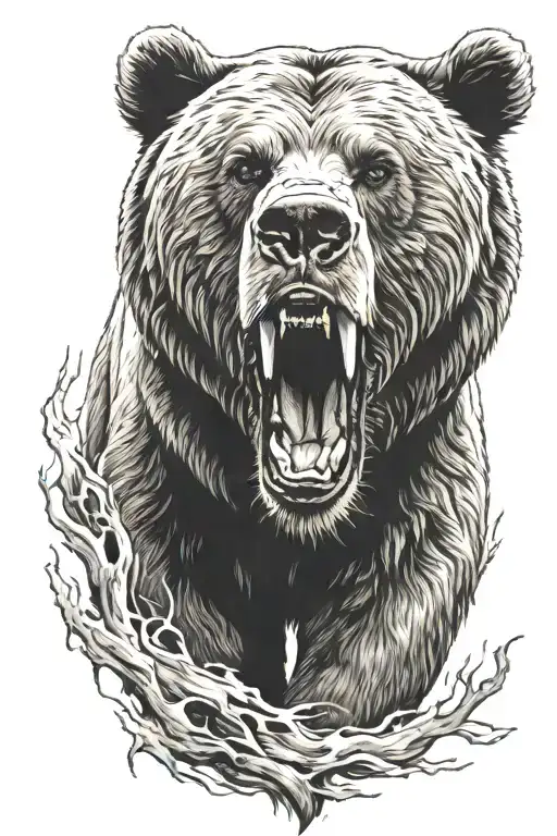 Fierce Grizzly Bear