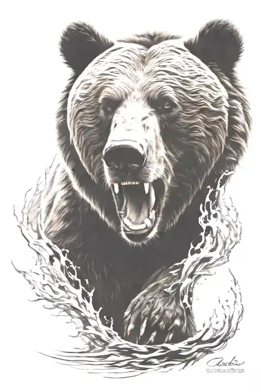 Fierce Grizzly Bear