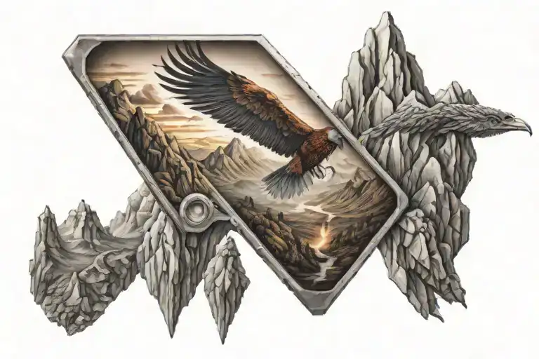 Adventure Mountains Perspective Change Through Lens To Rising Phoenix Sunrise