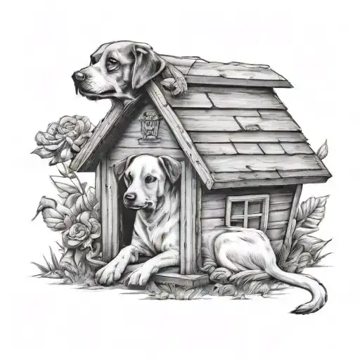 A Doghouse With Wings And Dog