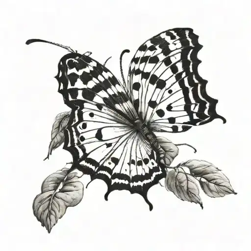 Small Messy Black And White Caterpillar Metamorphosis To Big Colorful Butterfly