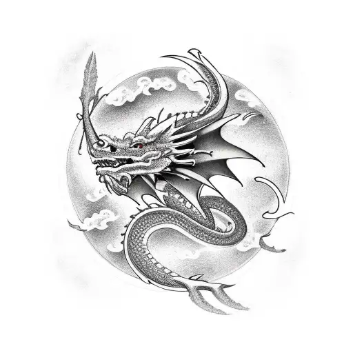 Dragon With Sagittarius Constellation Full Sleeve