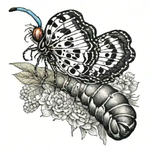 Small Black And White Caterpillar Morphs Into Big Colorful Butterfly