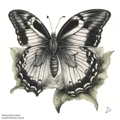 Black And White Caterpillar Morphs Into Colorful Butterfly