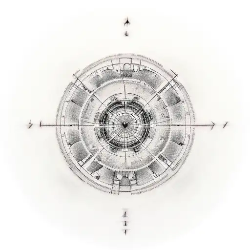 Acient Circle With Four Places To Write In Words Going Around It