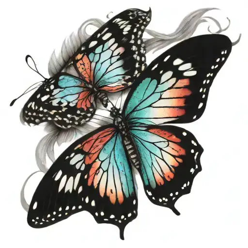 Transitions Into Colorful Butterfly Wing