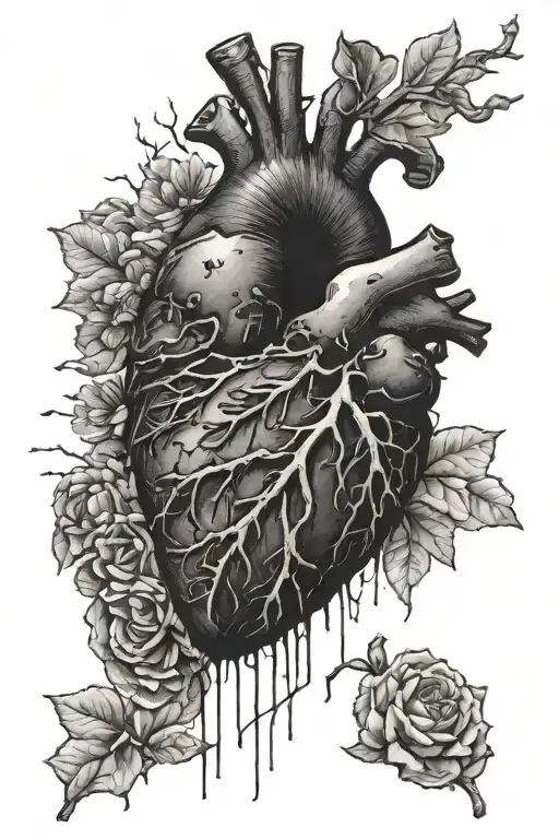 Black Broken Half Heart